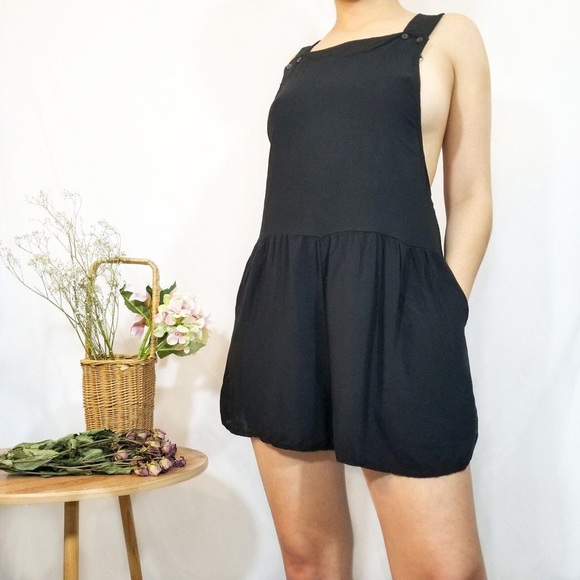 Brandy Melville Pants - Brandy Melville Black Pinafore Romper